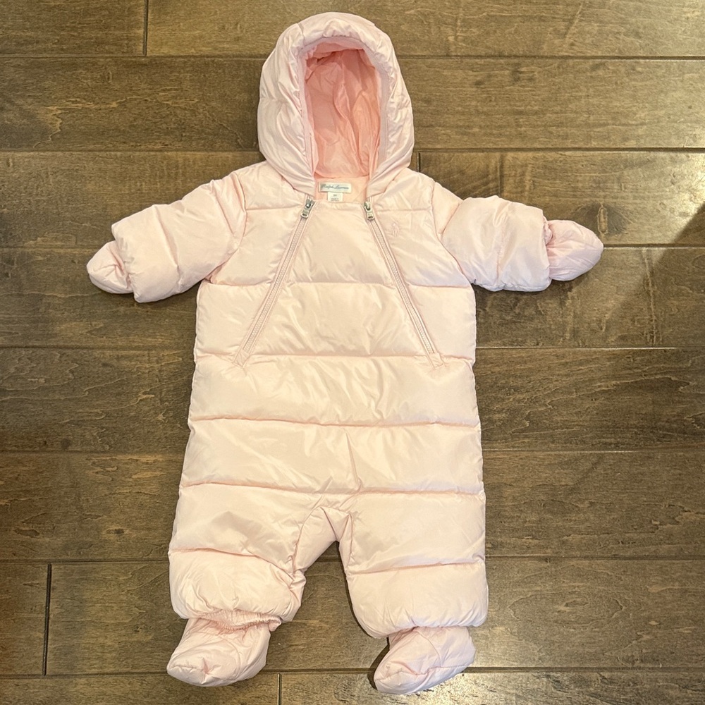 Ralph Lauren Light Pink Puffer Snowsuit